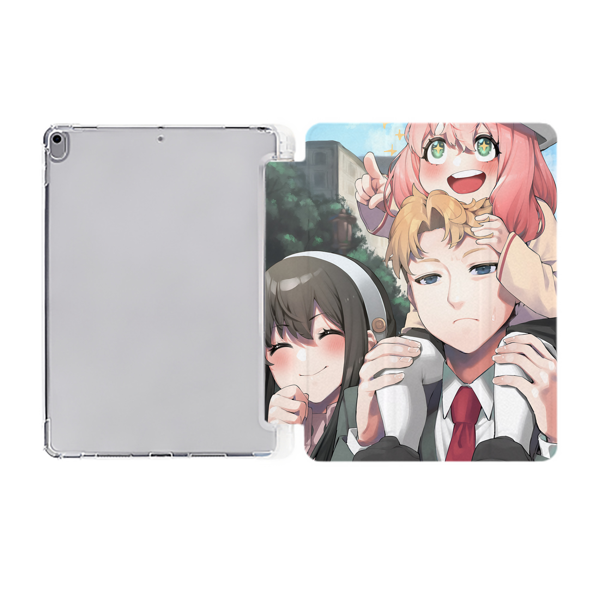 （画像用） SPY×FAMILY间谍家家酒 IPad ケース ペン収納付き 三つ折りスタンド PUレザー×シリコン 対応機種9.5/10.5/10.9インチ
